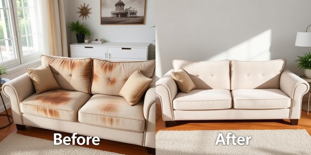 Furniture Cleaning before and after results