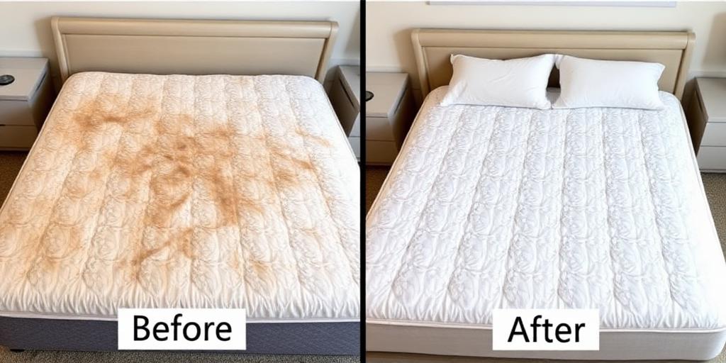 Mattress Cleaning before and after results